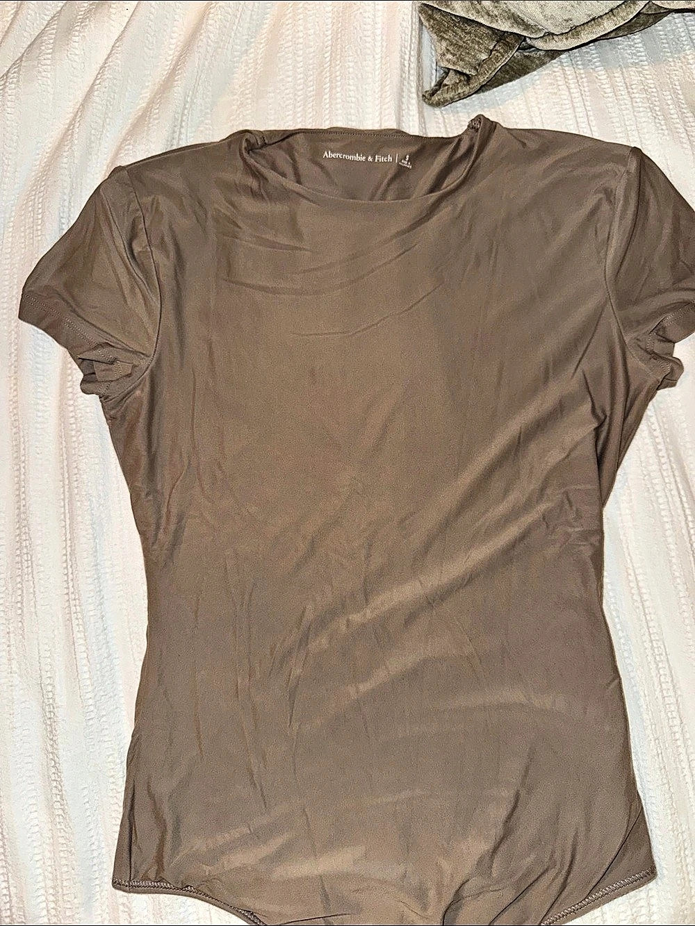 Abercrombie & Fitch Seamless Fabric Tee Bodysuit Brown Small